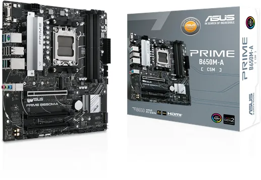 ASUS PRIME B650M-A-CSM Moderkort - AMD B650 - AMD AM5-sockel - DDR5 RAM - Micro-ATX