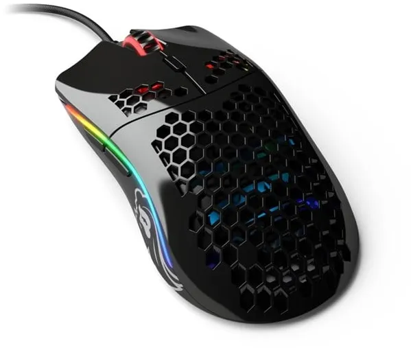 Glorious Model O- (Small) - Blank svart - Spelmus - Optisk - 6 knappar - Svart med RGB-belysning