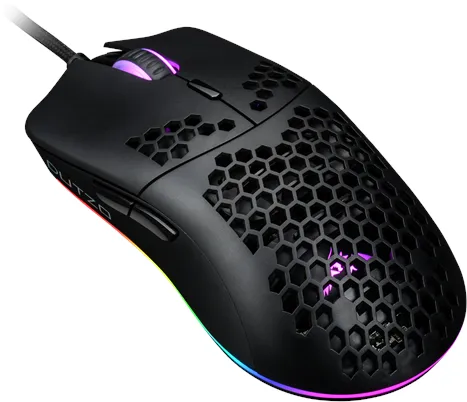 DUTZO Keiryō RGB - Matt Black - Spelmus - Optisk - 6 knappar - Svart med RGB-belysning